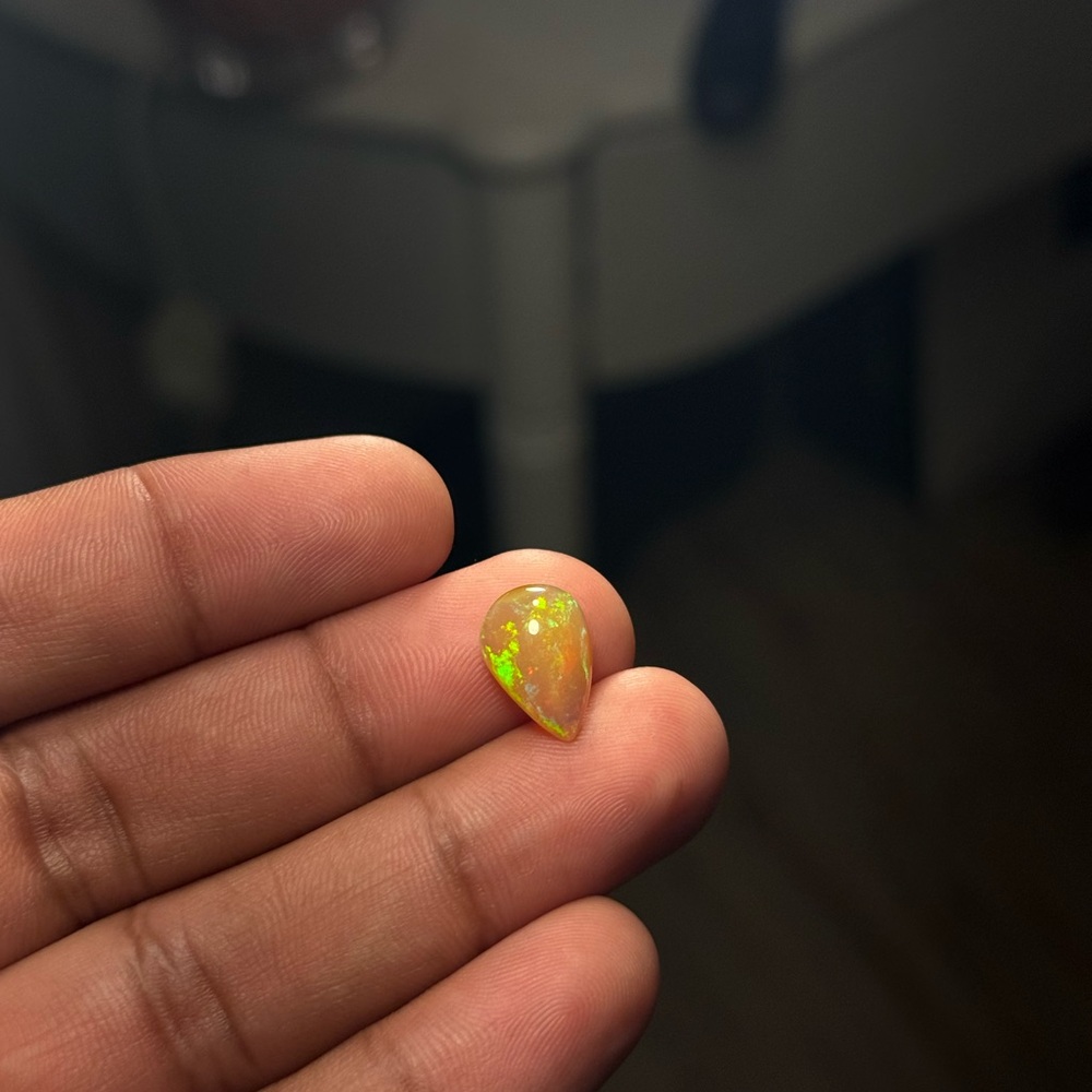 3.30 Ct Ethiopian Welo Opal Pear Cabochon – Natural Fire